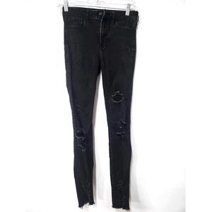 Hollister Black High Rise Ripped Jeans Size 30. A42